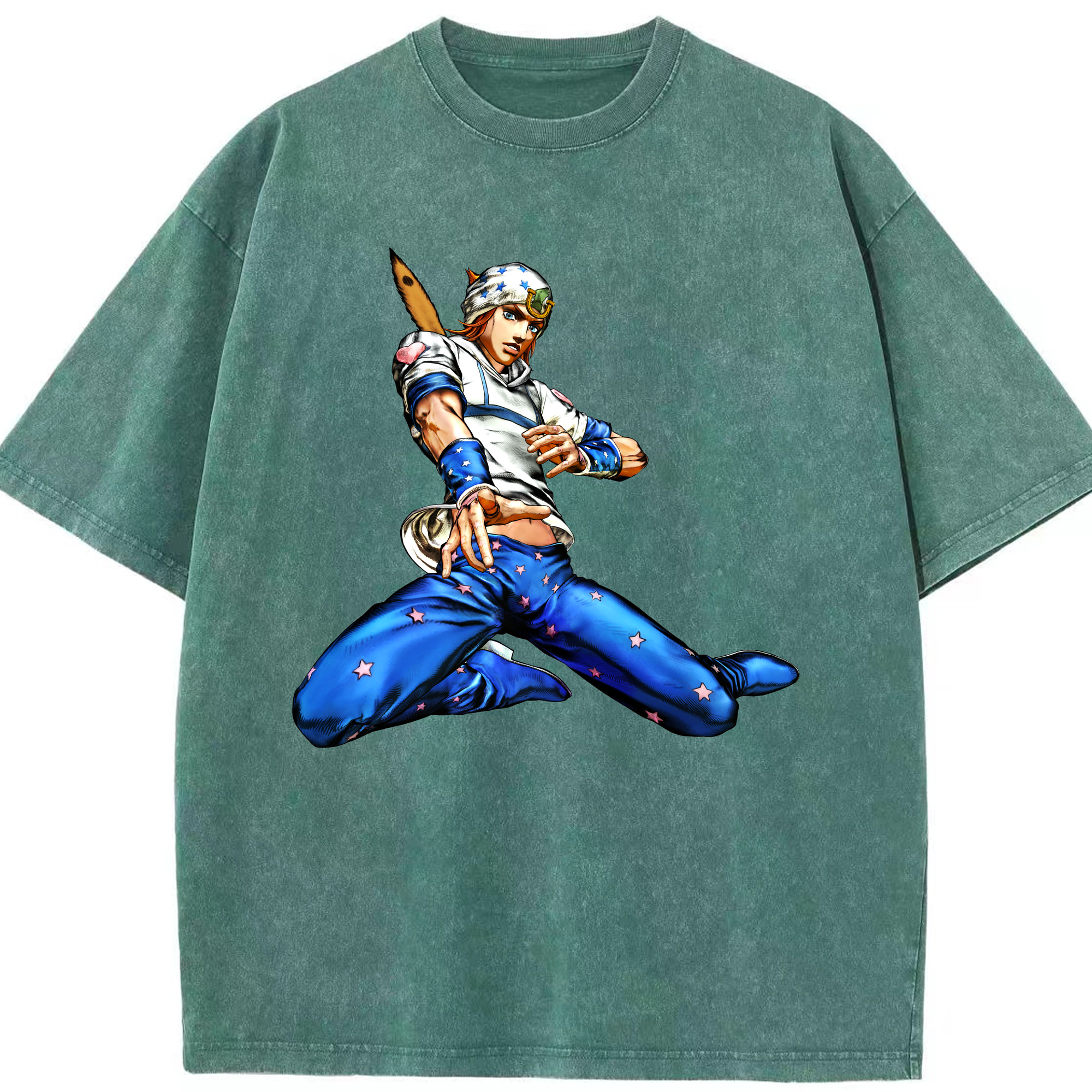 （画像用） ジョジョの奇妙な冒険 ジョナサン?ジョースター JoJo's Bizarre Adventure Jonathan Joestar 綿100% ヴィンテージ風 半袖Tシャツ（フロントプリント）